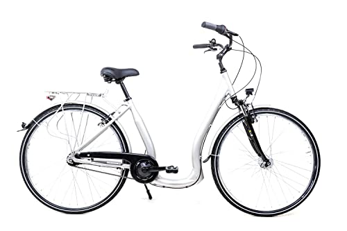 leichtes Easy Boarding City Bike Shimano 7 Gang Nexus Nabendynamo LED Silber