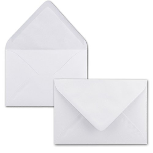 200 Brief-Umschläge - Hoch-Weiß - DIN C6-114 x 162 mm - Kuverts mit Nassklebung ohne Fenster für Gruß-Karten & Einladungen - Serie FarbenFroh®