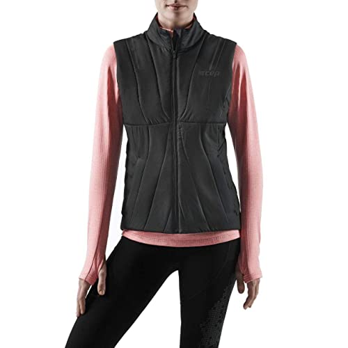 CEP – Winter Run Vest für Damen | Outdoor Laufweste aus windfestem Material in schwarz Größe M