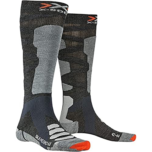 X-Socks SKI Silk Merino 4.0 Socks, Anthracite Melange/G, 35/38