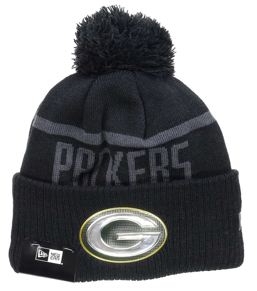 New Era Green Bay Packers NFL 2017 Black Collection Beanie - One-Size