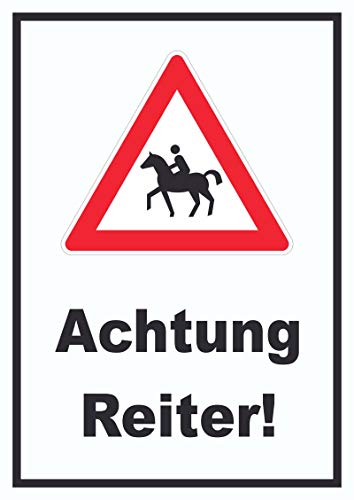 Achtung Reiter Schild A2 (420x594mm)