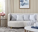 Penguin Home 4er pack koordiniert Dekorative quadratische Kissenbezüge Luxus und stilvolle Taschen für das Wohnzimmer-Sofa, Schlafzimmer mit unsichtbarem Reißverschluss 45 x 45 cm - Grau