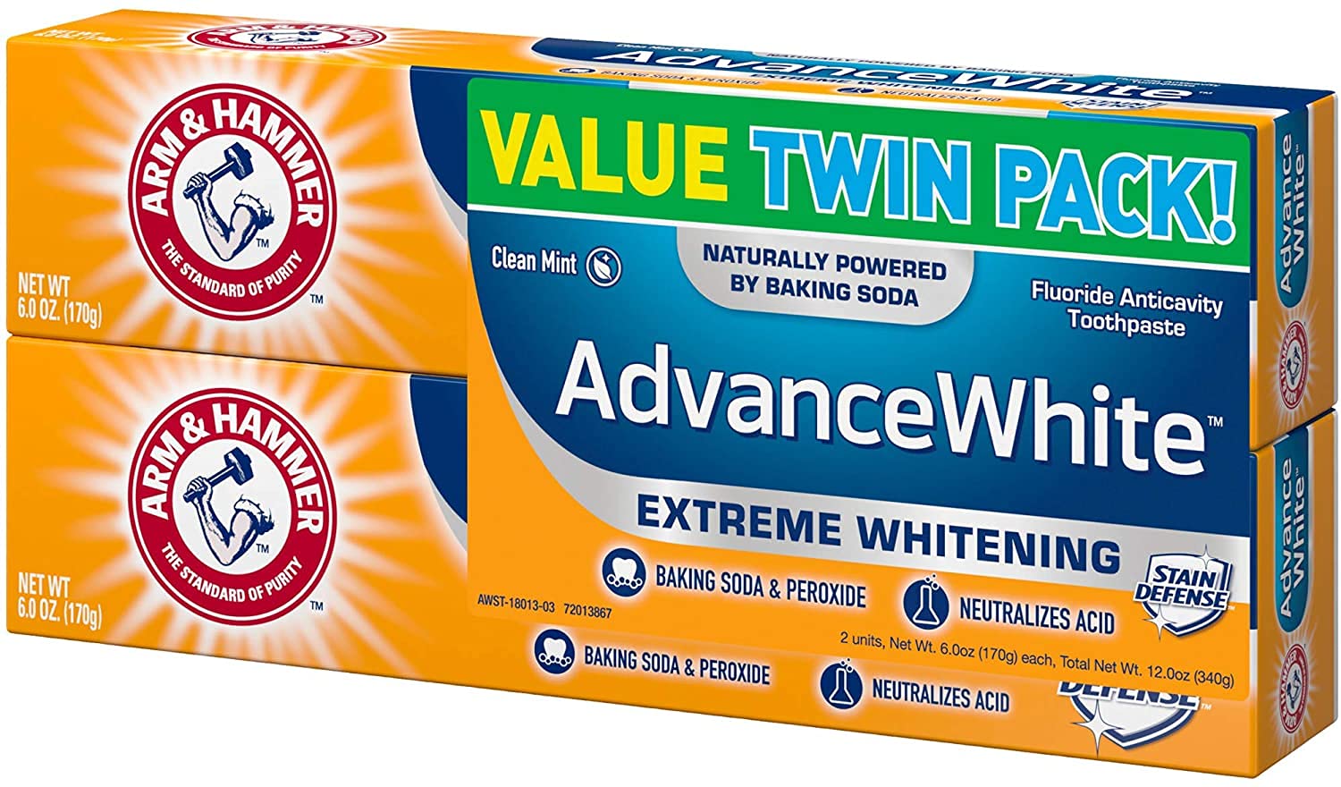 2er-Pack - Arm & Hammer Advance White Extreme Whitening Control Stain Defense -USA*