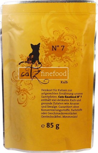 Catz finefood N° 7 Kalb Katzennassfutter, 8er Pack (8 x 85 g)