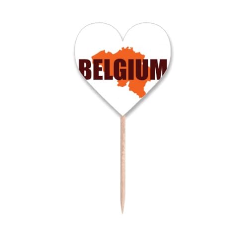 Belgien EUAN Karte Brüssel Zahnstocher Flaggen Herz Etikett Cupcake Picks
