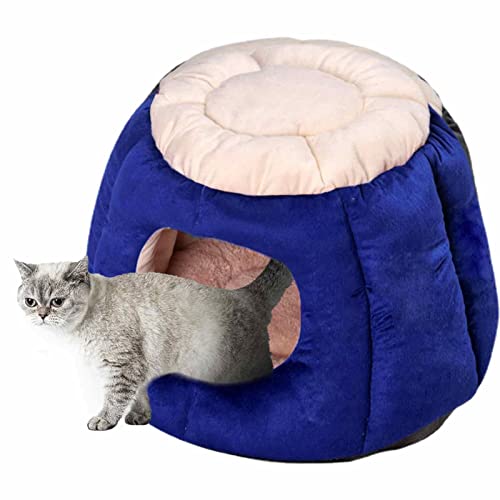 Katzenhaus für den Innenbereich | Warmes Katzenschlafkäfignest | Halbgeschlossene Struktur zum Schlafen von Haustieren für Katzen, Hunde und andere Kleintiere Woteg