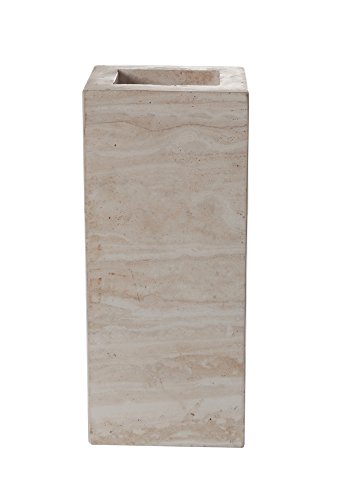 Yuchengstone Design Kalksteinvase, Vase Blumenvase aus Kalkstein, rechteckig, Maße: 24x10x8cm, Gewicht: ca.2,6Kg