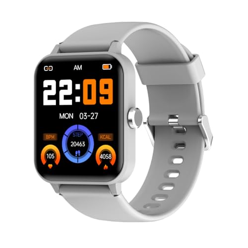 Blackview R30 - Smartwatch Fitnessuhr - 1,83-Zoll-Display - +100 Trainingsmodi - Benachrichtigungen & Anrufverwaltung - 7 Tage Akku-Laufzeit - Farbton Grau