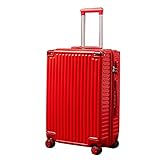 Großer Roter Koffer, Hochzeitskoffer, Trolley -Koffer Mit Kosmetiktasche,C,22 inches