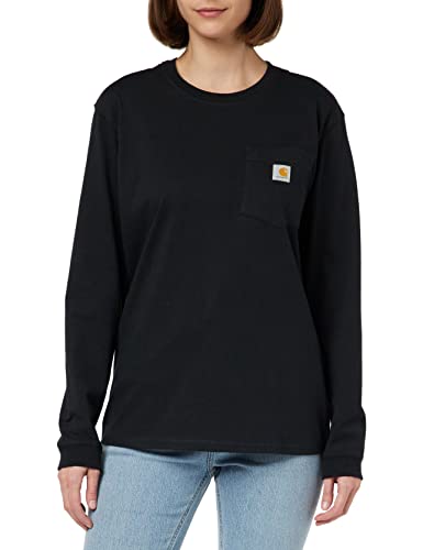Carhartt Damen Wk126 Workwear Pocket Long Sleeve Arbeits-T-Shirt, schwarz, X-Klein