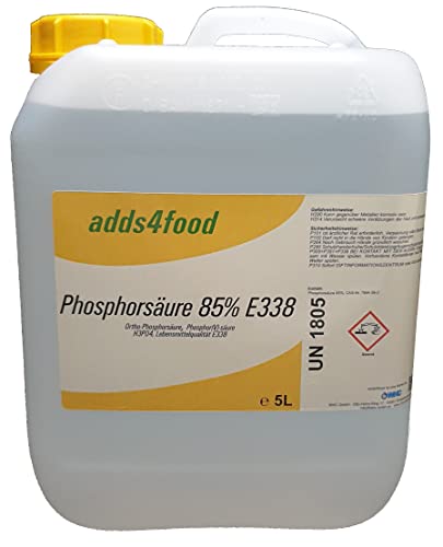 Chemdiscount 5Liter Phosphorsäure 85% in Lebensmittelqualität E338