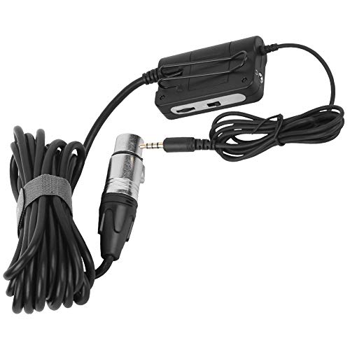 Mikrofonadapter, XLR auf 3,5 mm Audioadapter, Mikrofonkabeladapter, 3 polige XLR Buchsenschnittstelle, LED Anzeigeleuchte, leicht zu transportieren und aufzubewahren, für Smartphone