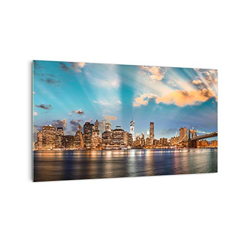 DekoGlas Küchenrückwand 'New York Skyline' in div. Größen, Glas-Rückwand, Wandpaneele, Spritzschutz & Fliesenspiegel