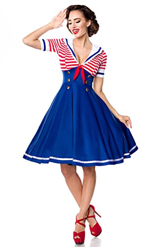 Belsira Swing-Kleid im Marinelook Mittellanges Kleid blau/rot/weiß S