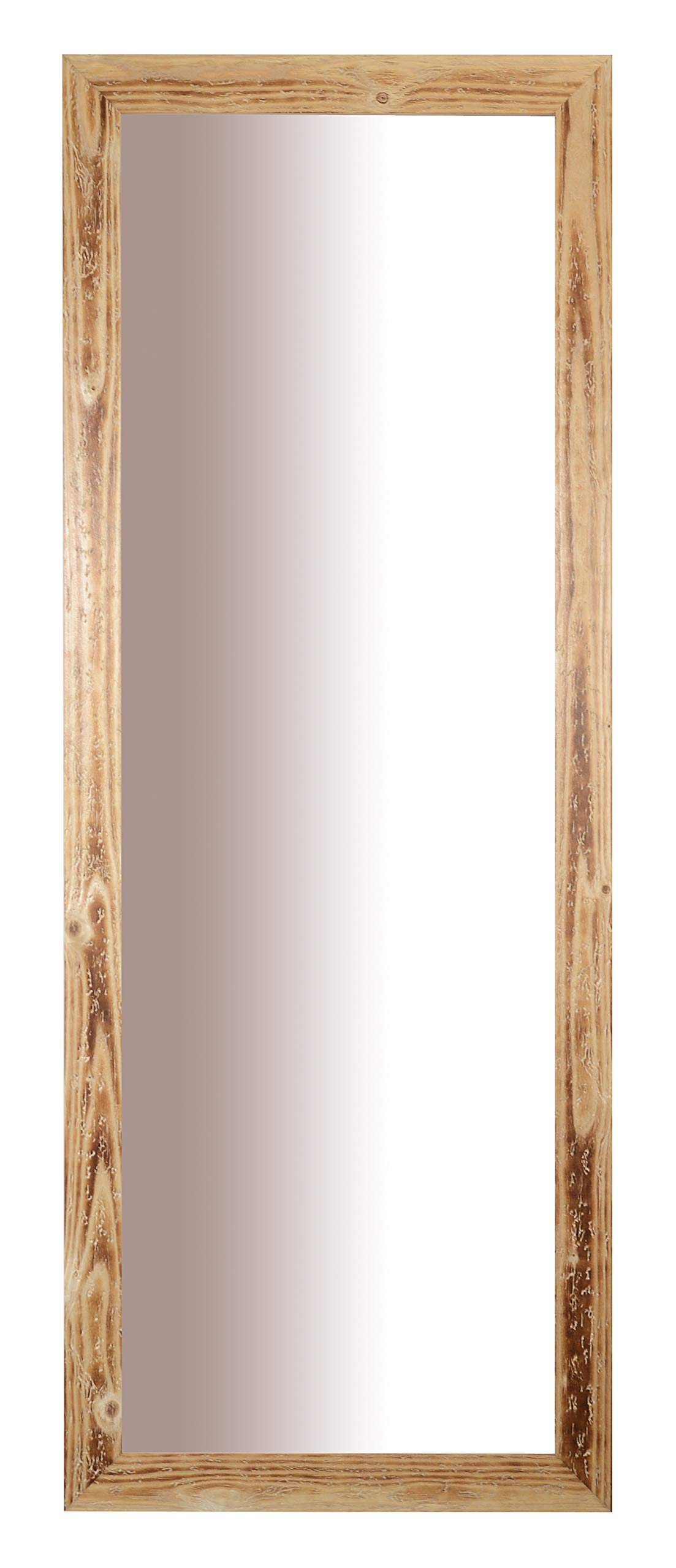 MO.WA Spiegel Holzspiegel Ganzkörperspiegel Wandspiegel 56x147 Garderobespiegel mit Massivholzrahmen Natur Spiegel groß Ankleidespiegel Standspiegel