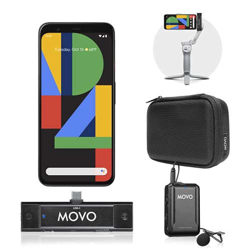 Movo Edge-UC – nur für USB-Typ-C-Geräte – überprüfen Sie Ihre Verbindung – kabelloses Lavalier-Mikrofonsystem – omnidirektionale Ansteckmikrofone kompatibel mit USB Typ-C Android, Samsung