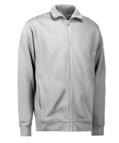 Clinotest Sweatshirtjacke für Damen und Herren, ohne Kapuze, mit Reißverschluss und 2 Schubtaschen (grau, 2XL)