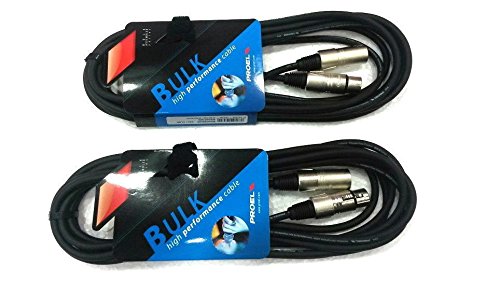 Proel BULK250LU3 Professionelles Audiokabel für Mikrofon und Lautsprecher mit Cannon XLR M/F Stecker Set mit 2 Kabeln, 3 m, Schwarz (BULK250LU3 -3 m - 2 Einheiten)