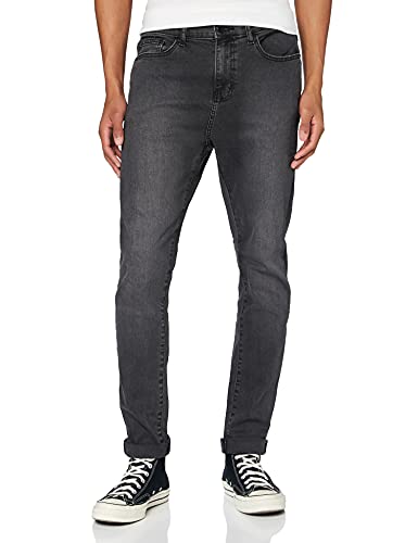 MERAKI Herren Skinny Jeans Stretch NEWPE002, Gr. W33/L34, Grau (Washed Black)