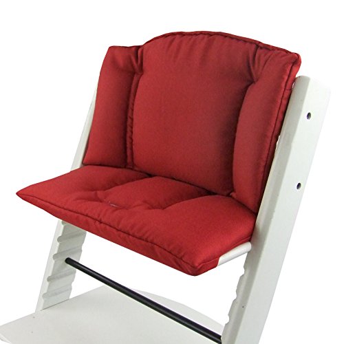 BAMBINIWELT Ersatzbezug Bezug Sitzkissen Kissen-Set Sitzverkleinerer kompatibel mit STOKKE Tripp Trapp für Hochstuhl-Kinderstuhl MELIERT (meliert rot)