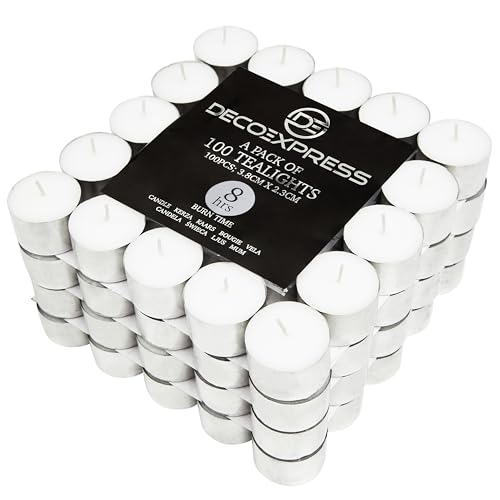 Teelichter Multipack – 200, 100 oder 50 Stück, 8 Stunden und 4 Std Brenndauer – weiße Teelichter ohne Duft (200/8 Stunden)