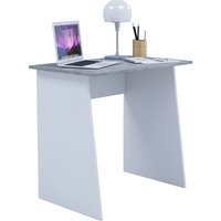 VCM Schreibtisch Computertisch Arbeitstisch Büromöbel PC Laptop Tisch Möbel Weiß/Beton-optik 74x80x50 cm "Masola Mini"
