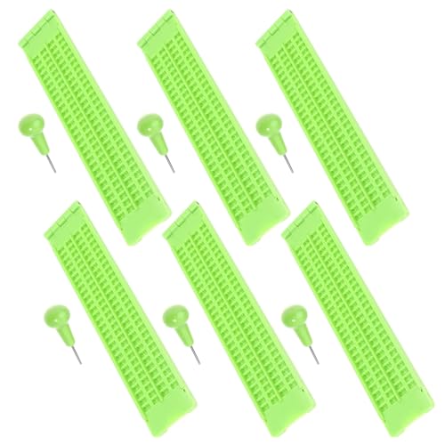 Gotoger 6X 4 Zeilen 28 Zellen Braille-Schreibtafel mit Stylus Braille-Schiefer-Tragbares ÜBungsmaterial für Blinde