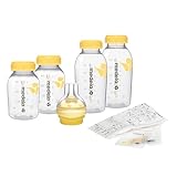 Medela Babyflaschen Set, 4er Flasche Pack (2 x 150 ml + 2 x 250 ml) inkl. Sauger Calma und Muttermilchbeutel