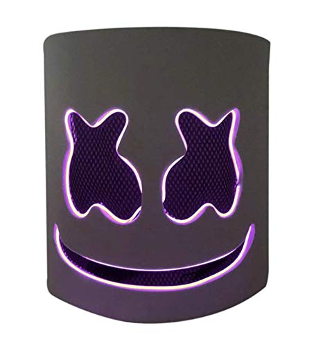 LED Masken DJ Maske Party Bar Musik Cosplay Helm für Kinder Erwachsene Neuheit Kostüm Party, Lila