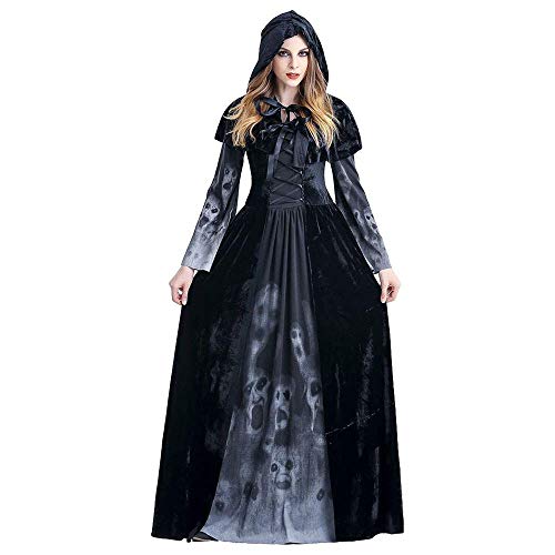 Ulalaza Halloween Frauen Kostüme Schwarze Fledermaus Gefallenen Engel Teufel Vampir Hexe Kleid Erwachsene Cosplay Zubehör (style-13, XL)