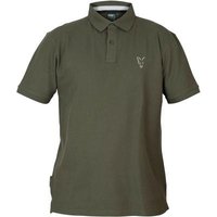 Fox Collection Green Silver Polo Shirt - Poloshirt, Shirt für Angler, Angelshirt für Karpfenangler, Anglershirt, T-Shirt, TShirt, Größe:S