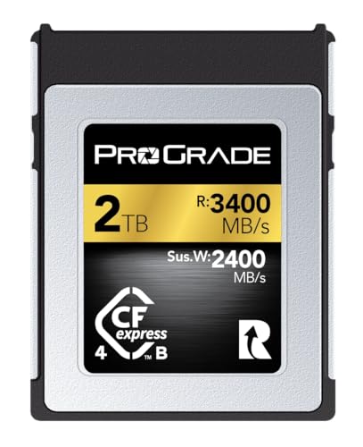 ProGrade Digital CFexpress 4.0 Typ B Speicherkarte für Kameras, optimiert für Express-Übertragung von Dateien und großen Speicher, 2 TB Gold-Serie