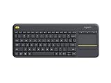 Logitech K400 Plus Kabellose Touch-TV-Tastatur mit integriertem Touchpad, US QWERTY-Layout - Schwarz