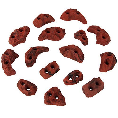 ALPIDEX Klettergriffe Klettersteine Tritte Größe XS - 15, 30, 60, 120 Stück, Farbe:rot-meliert, Verpackungseinheit:15 Stück