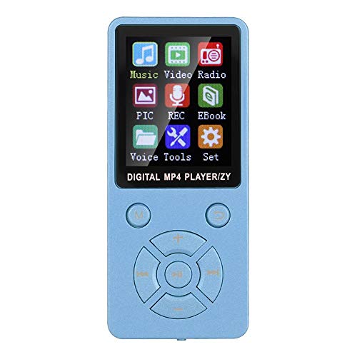 Tosuny MP3-MP4-Player, tragbarer 1,8-Zoll-HiFi-Stereoton-MP3-Musik-Player Bluetooth 4.2 Audio-Video-E-Book-Reader für MP3-MP4-Player, Taktiktasten mit acht Diagrammen(Blau)