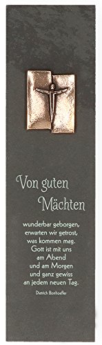 Butzon & Bercker 154527 Schieferrelief "Von guten Mächten" mit Korpusplakette aus Bronze