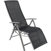 Relaxsessel Vigo mit verstellbarer Rückenlehne und Fußstütze Textilen Schwarz