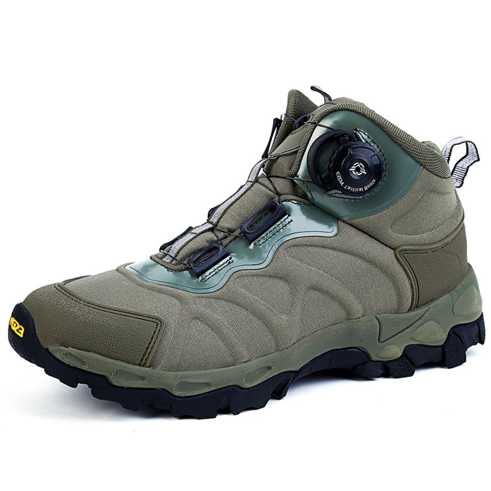 emansmoer Herren Wasserdicht Atmungsaktiv Outdoor Sport Klettern Wandern Trekking Stiefel High-top Armee Combat Schuhe (44 EU, Grün)