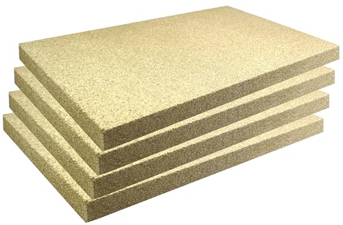 Vermiculite Platten Schamott Ersatz SF600 für die Feuerraum Auskleidung bis 1100°C Varianten (600 x 400 x 30 mm, 4 Stück)