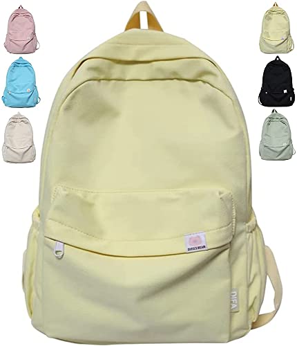 Schulrucksack Satch MäDchen Jungen Rucksack Schule Teenager Aesthetic School Bag Backpack Sage Green Aesthetic School Stuff Beige Black (Gelb)