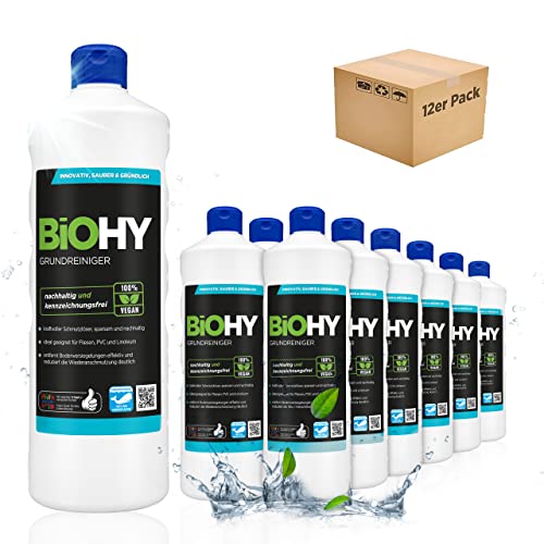 BiOHY Grundreiniger (12x1l Flasche) | entfernt hartnäckige Verkrustungen & alte Pflegefilme | reinigt schonend alle säure- und wasserfesten Oberflächen in Küchen und Lebensmittelbetrieben