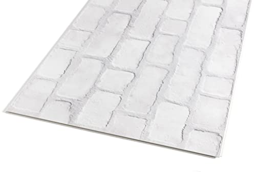 ARTENS - PVC Wandbelag White BRIKS - Wandverkleidung - Wandfliesen - Weißer Ziegelstein - L.70 x B.40 cm x 4,2 mm (Dicke)