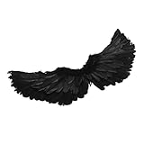 Ranvo Engelsflügel-Kostüm, süßes Engelskostüm-Accessoires zum einfachen Tragen in Kostümpartys für Erwachsene. Große Schwarze Flügel, RanvoKfY-13