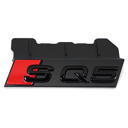 Audi 80A853736ET94 Schriftzug SQ5 Kühlergrill Clip Emblem Logo Plakette, schwarz/rot, für Facelift ab 06/2020