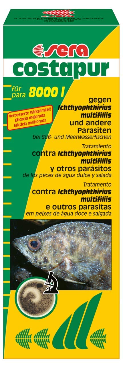 sera costapur F 500 ml - Arzneimittel für Fische gegen Ichthyophthirius multifiliis und andere einzellige Hautparasiten, Medizin fürs Aquarium