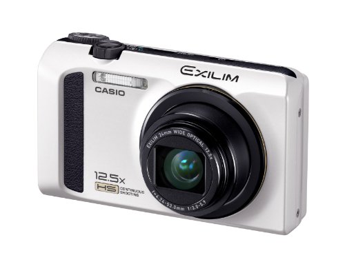 Casio Exilim EX-ZR100 Highspeed-Digitalkamera (12 Megapixel, 12,5-fach opt. Zoom, 7,6 cm (3 Zoll) Display, bildstabilisiert) weiß