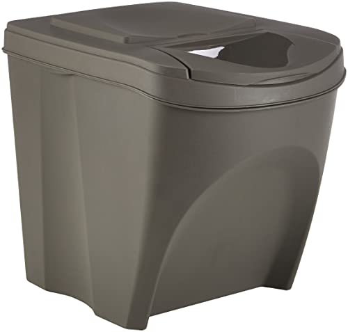 Prosperplast Sortibox 3x20L Mülleimer Mülltrennsystem Abfalleimer Behälter (Grau)