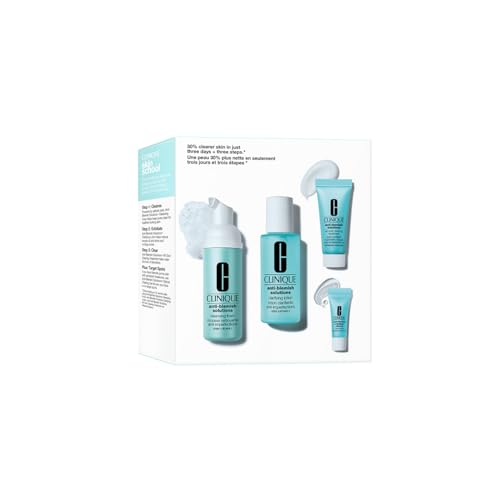 CLINIQUE 3 STEP SYSTEM ANTI-BLEMISH - CLEANSING FOAM 50 ML, CLARIFYING LOTION 60 ML, All Over Clearing Treatment 15m; Clinical Clearing Gel 3ml