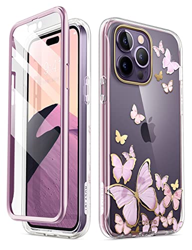 i-Blason Glitzer Hülle für iPhone 14 Pro Max (6.7‘’) Handyhülle 360 Grad Case Bumper Schutzhülle Cover [Cosmo] mit Displayschutz 2022 Ausgabe (Purplefly)